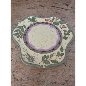 VINTAGE PARTYLITE PLATTER TRAY CANDLE DISPLAY GARDEN LITES SHINE & COLORS